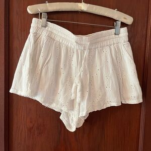 White Eyelet Women's Sleep Shorts